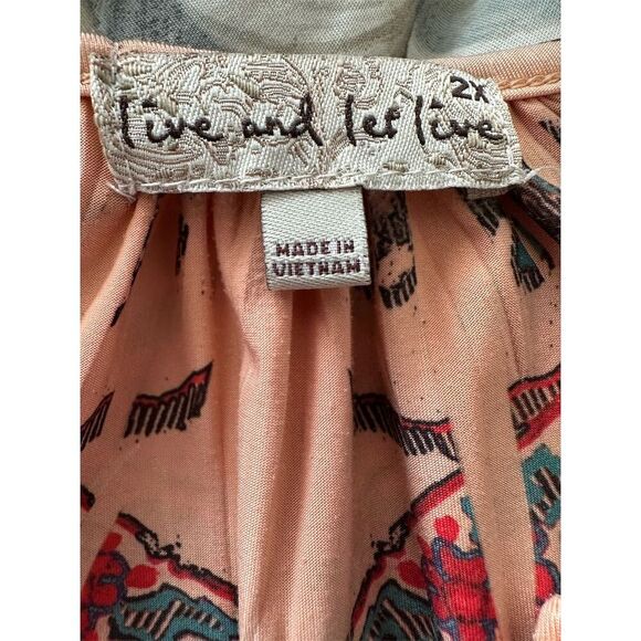 live and let live Women's 2XL Paisley Beaded V-Neck Blouse Multicolor - Picture 5 of 7